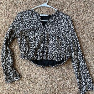 zara floral blouse